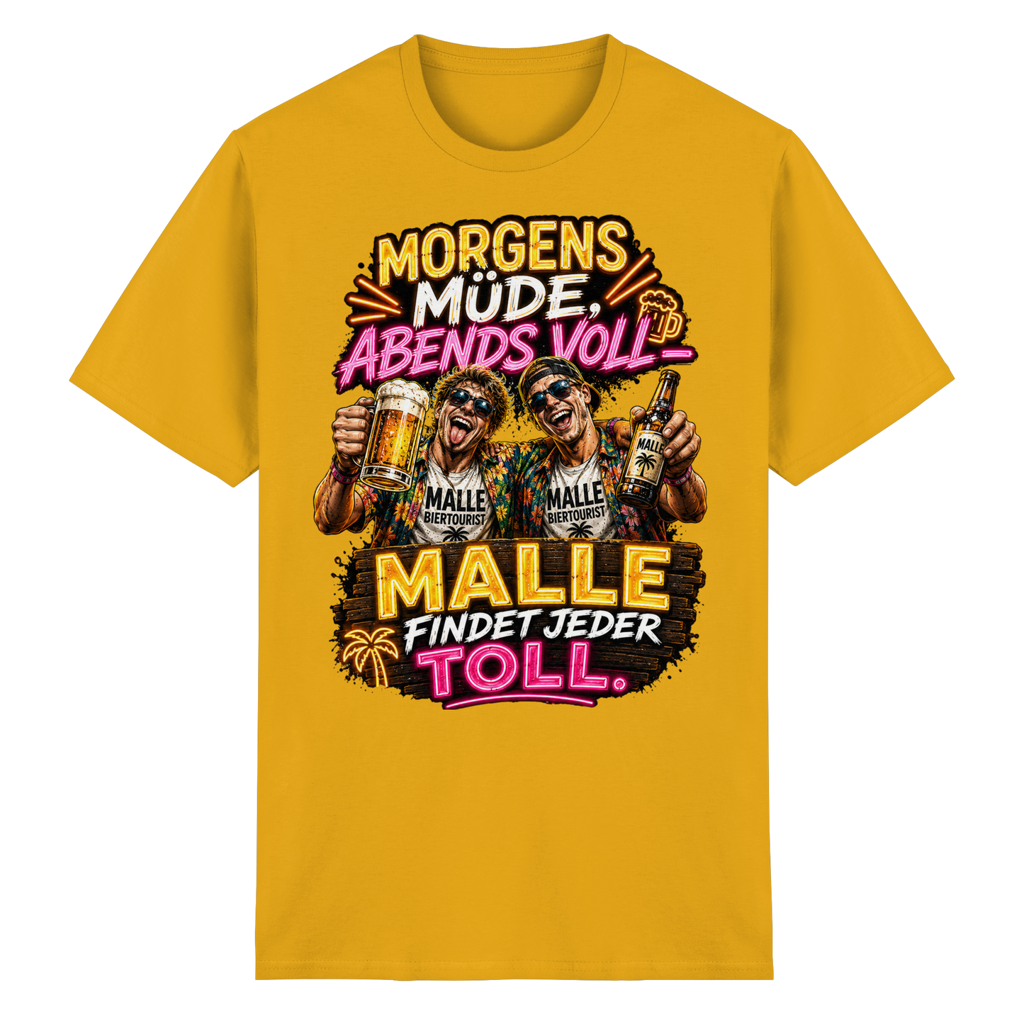 Morgens Müde Abends Voll - Malle T-Shirt