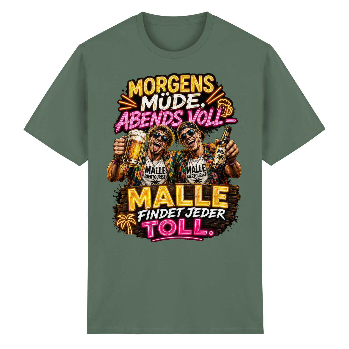 Morgens Müde Abends Voll - Malle T-Shirt