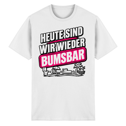 Frontansicht des weißen Baumwollshirts mit grafischem Druck und kurzen Ärmeln.