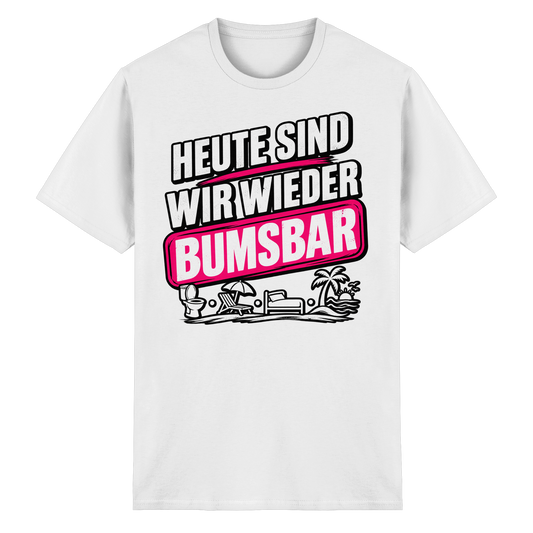 Frontansicht des weißen Baumwollshirts mit grafischem Druck und kurzen Ärmeln.